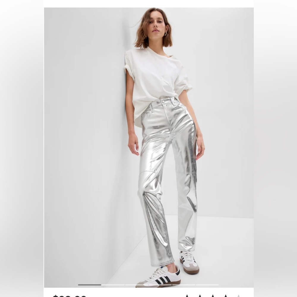 Gap Cheeky Straight High Rise faux leather pants